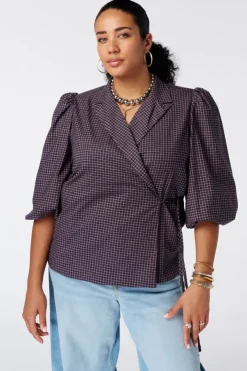 Blazer à carreaux portefeuille