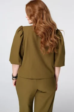 Blazer courte à manches bouffantes