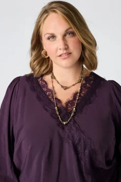 Blouse avec détails en dentelle