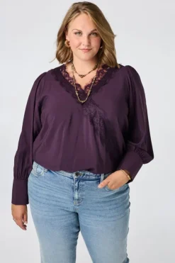 Blouse avec détails en dentelle