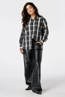 Blouse à carreaux avec strass