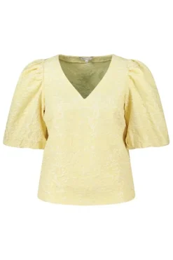 Blouse jacquard à manches bouffantes