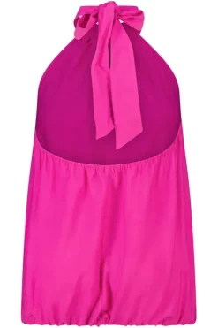 Blouse sans manches à col montant