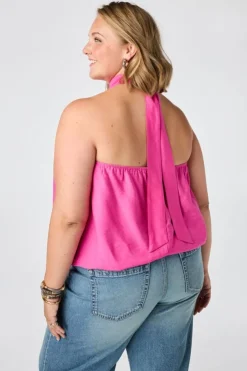 Blouse sans manches à col montant