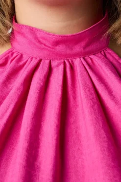 Blouse sans manches à col montant