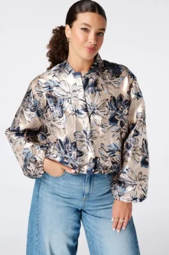 Blouson bomber jacquard