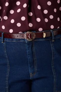 Ceinture en similicuir avec boucle dorée