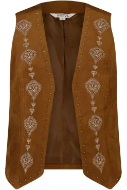 Gilet avec broderies et clous