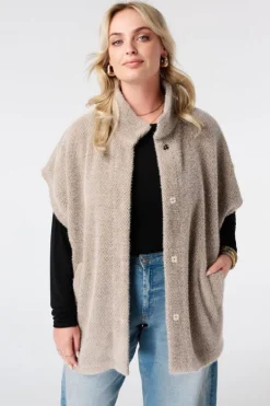 Gilet doux à boutons-pression