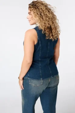 Gilet long en denim
