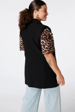 Gilet long à fermeture boutonnée