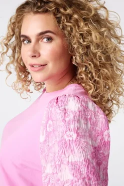 Haut avec manches en jacquard