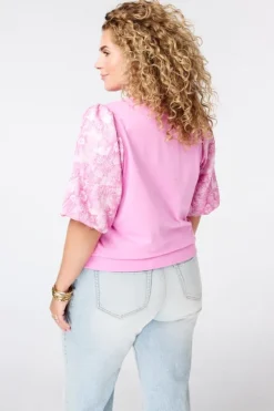 Haut avec manches en jacquard