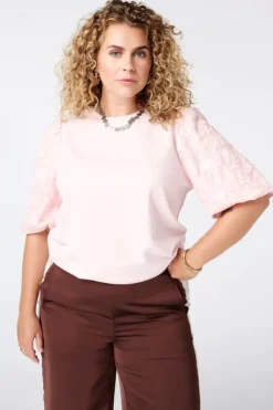 Haut avec manches en jacquard