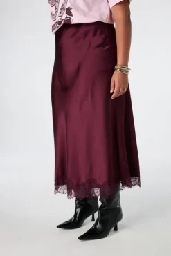 Jupe midi aspect satin