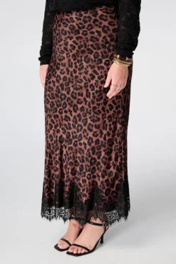 Jupe midi en satin
