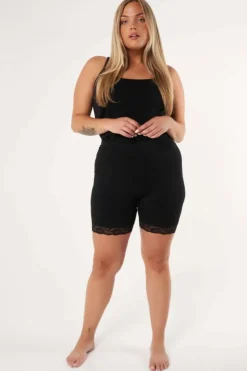 Lot de 2leggings courts avec dentelle