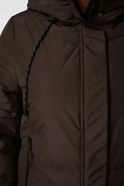 Manteau long matelassé avec capuche