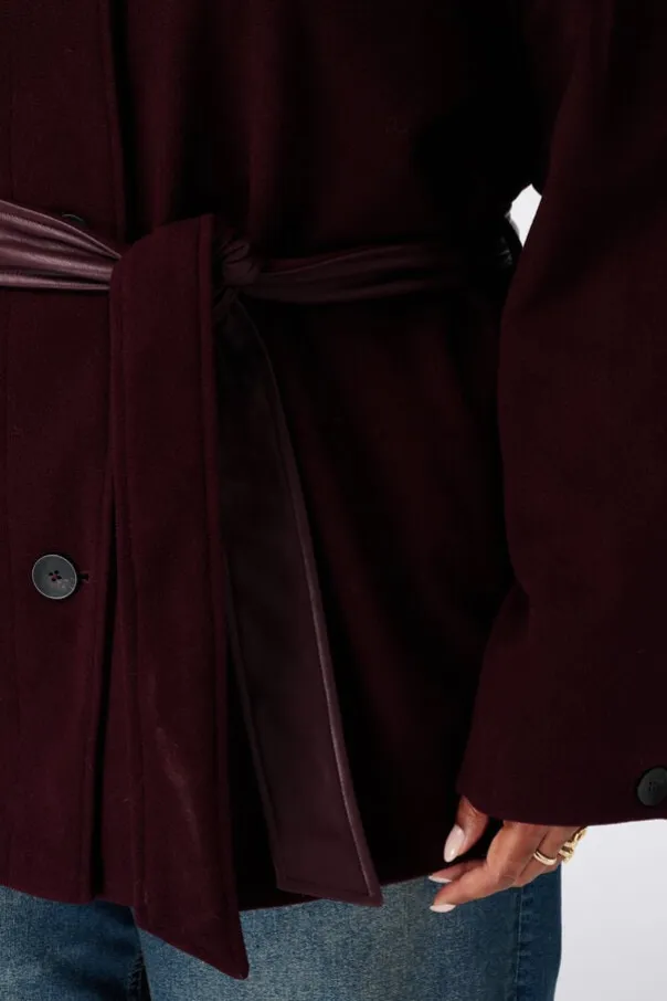 Manteau mi long avec col montant