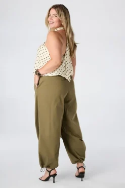 Pantalon barrel avec cordon de serrage