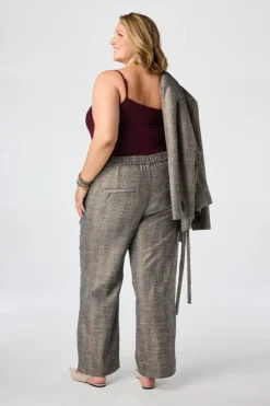 Pantalon large à carreaux