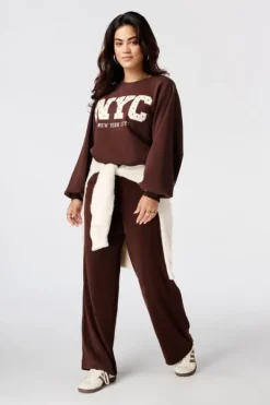Pantalon large en velours côtelé