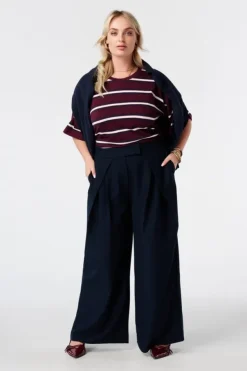Pantalon large à plis
