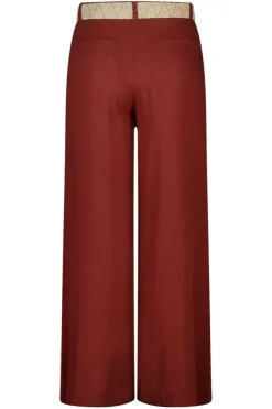 Pantalon wide leg en lin avec ceinture