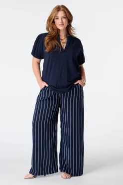 Pantalon wide leg à imprimé