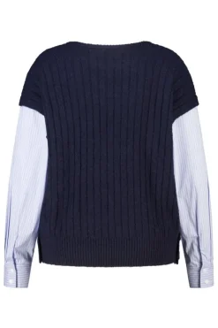 Pull avec manches de blouse contrastantes
