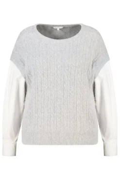 Pull avec manches de blouse contrastantes