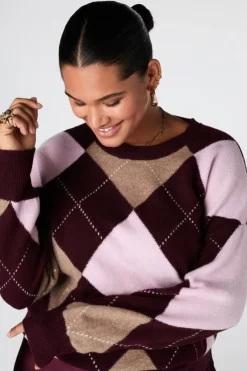 Pull à motif à carreaux