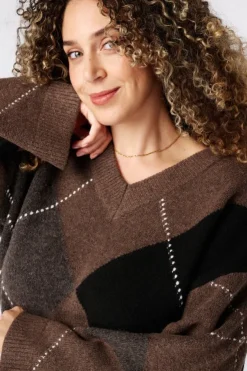 Pull à motif à losanges