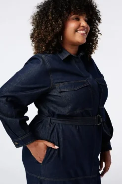 Robe en denim avec ceinture