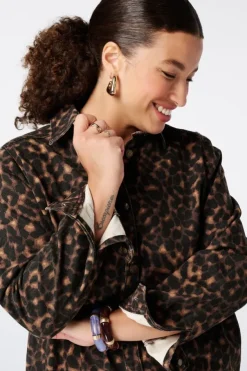 Robe en jean à imprimé animal