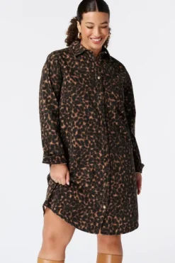 Robe en jean à imprimé animal