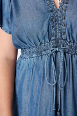 Robe maxi effet denim