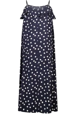 Robe maxi à pois avec volants
