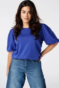 Sweat à manches bouffantes courtes