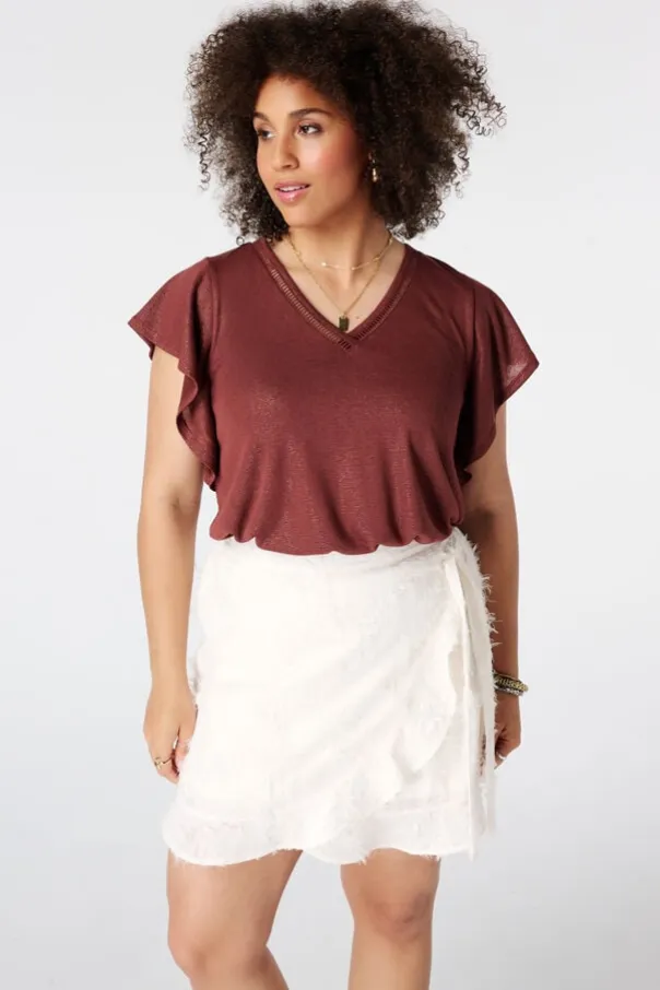Top avec manches papillon