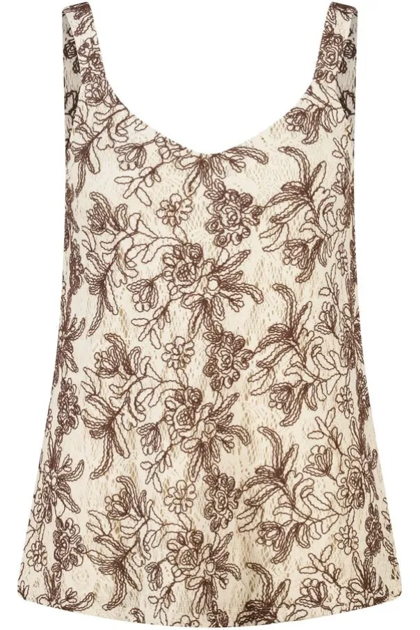 Top crochet avec imprimé floral