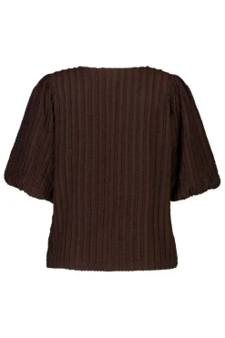 Top à manches bouffantes