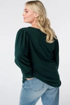 Top à manches bouffantes