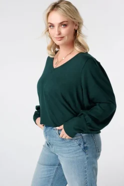 Top à manches bouffantes