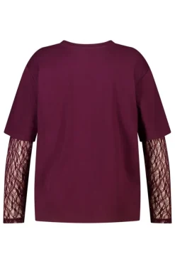 T shirt à manches en dentelle