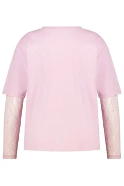 T shirt à manches en dentelle