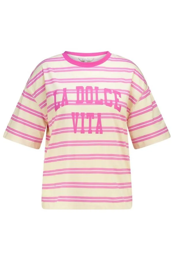 T shirt rayé avec texte