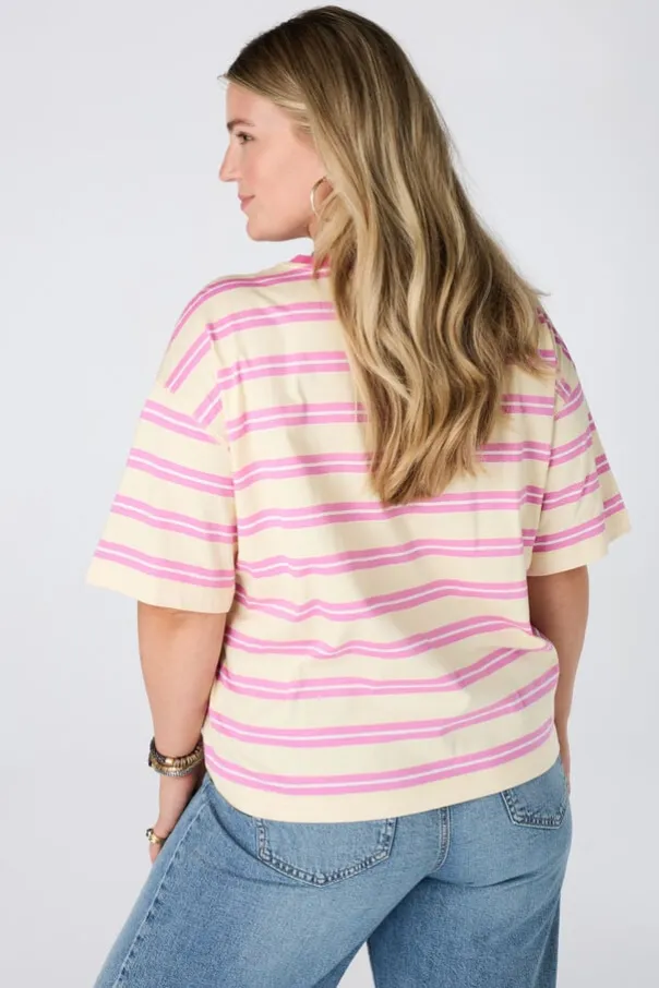 T shirt rayé avec texte