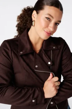 Veste biker en suédine