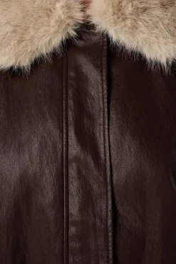 Veste bomber avec col en fausse fourrure